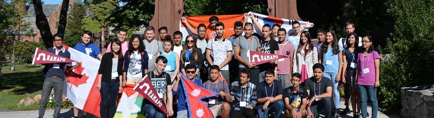 Ramapo International Students in front of the Arch